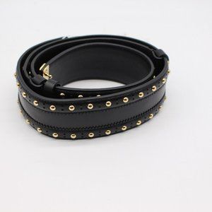 $1050 Salvatore Ferragamo Women's Black Leather W/Gold Studs Size 70